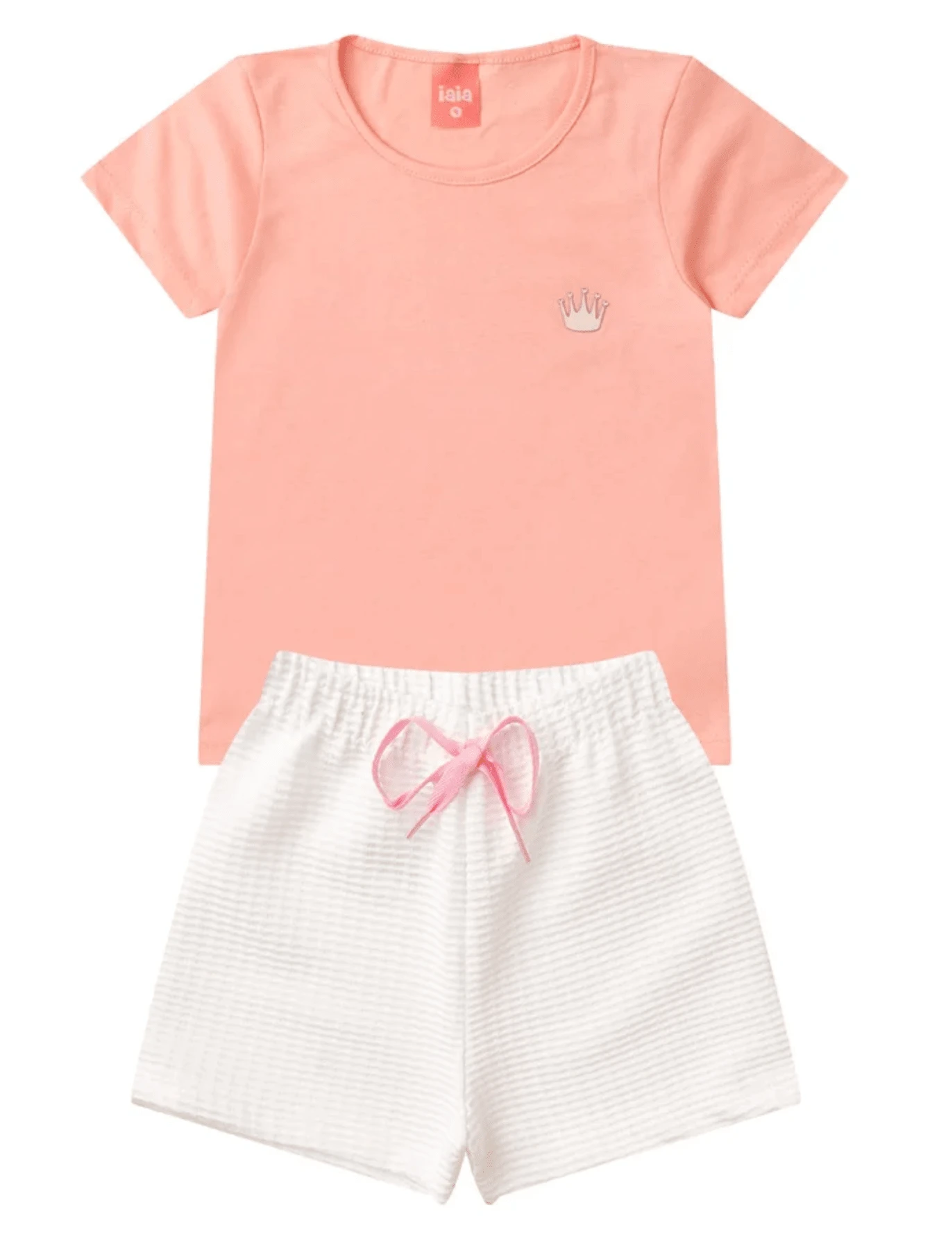 Children's Summer Set Girl Crown Iaia Blush Girl's Summer Clothes New Launch Teen Kids Fashion - 淺粉色 - 查看 1