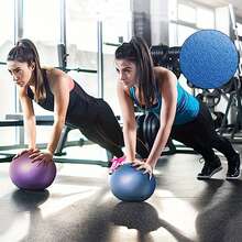 Pelota pequeña de Pilates y Yoga de 25 cm duradera - Diseño con clip para agarre seguro - Textura de tubo de trigo esmerilado a prueba de explosiones - Perfecta para gimnasia y acondicionamiento físico total - Azul - Ver 2