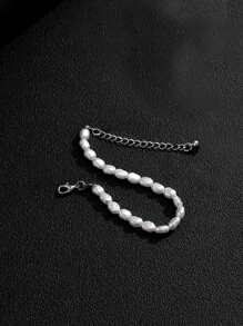 1pc Fashionable And Simple Personality Asymmetrical Faux Pearl Women's Bracelet Banquet Party Date Daily Wear Gift