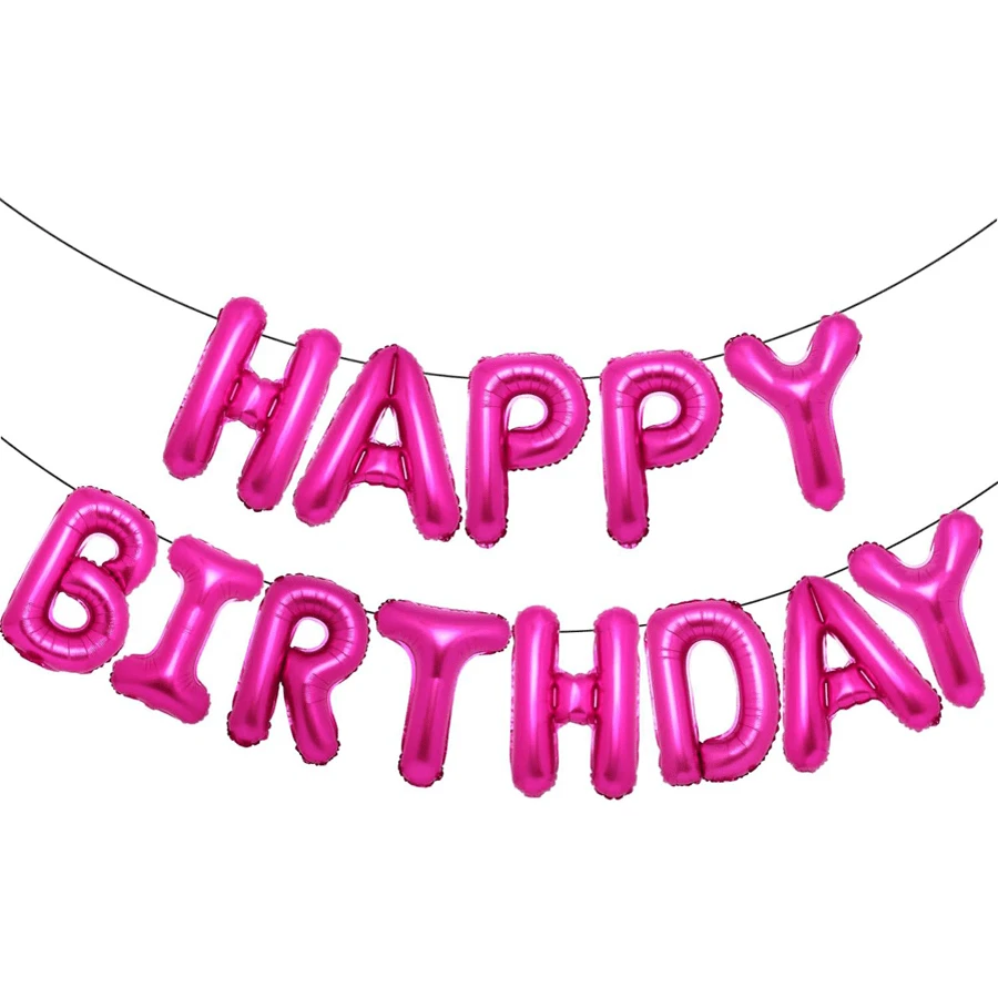 Happy Birthday Aluminum Foil Balloons Set, Birthday Party Decoration