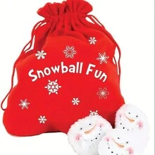 Künstliche Schneekugel, Weihnachts-Schneeball-Kampf Set für drinnen, Plüsch-Schneemann-Kugel mit realistischem Gesicht, Schneeballkampfspiel für drinnen und Outdoor