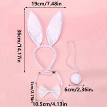 1 Set 3 Stück Plüsch Hasen Schwanz Karnevals Kostüm Set, Weiches 3-teiliges Zubehör Set, Weihnachtsball Zubehör Set, Party Atmosphäre Dekorations Set für Abschlussball und Halloween