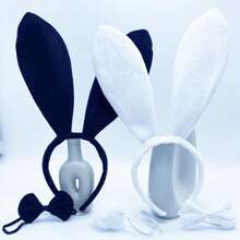 1 Set 3 Stück Plüsch Hasen Schwanz Karnevals Kostüm Set, Weiches 3-teiliges Zubehör Set, Weihnachtsball Zubehör Set, Party Atmosphäre Dekorations Set für Abschlussball und Halloween