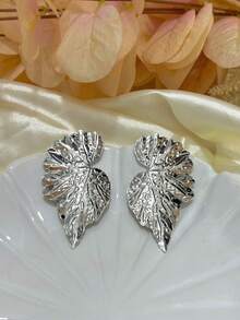 Women's Leaf Design Earring - Bạc - Xem 4