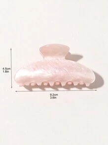 2pcs/Set Minimalist Elegant Vintage Half Circle Hair Claw, Warm Beige And Pink Marble Pattern, Sweet For Tea Party Decoration Claw Clips Hair Clips Hair Jaw Clip Hair Clamps Hair Clutch Hair Catcher Clip, School Stuff, College Fall Winter Hair Accessories For Women For Vacation Outfits Woman - Multicolor - View 3