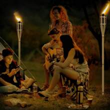 Froadp 12 Pack Outdoor Garden Torches Bamboo With Fuel Wick And Metal Oil Storage Tank Path Oil Lamp For Parties Pathway Lighting (Ø5.5x90cm) - Black - View 8