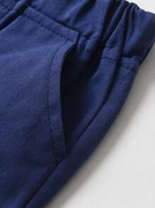 BLUE SAYING 3 pezzi Set Outfit Elegante per Neonato Maschio - Gilet a Righe Blu e Bianche, Pantaloni Blu, Camicia Bianca - Blu e Bianco - Visualizzare 6