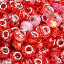 30pcs 9*14mm 9 Style Assortment Colorful Mixed Resin European Large Hole Beads Spacer Beads Rhinestone Craft Beads For DIY Charms Necklace Bracelet Jewelry Making Pen Bead - Multicolor - View 19