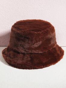 1pc Women/Men Multicolor Casual Versatile Warm Soft Plush Bucket Hat, Suitable For Autumn/Winter Daily Use Winter Hat