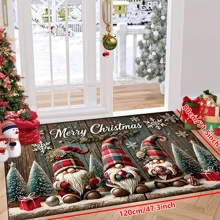 1pc 'Wooden Pattern Base Three Dwarfs Hold Bells Christmas' Doormat, Indoor Mat, Throw Rug, Creative Door Mat, Entryway Themed Mat, Home Decor, Non-Slip Floor Rug Mat, Bedroom Accessories, Photo Props, Outdoor Decor, Throw Rug, Area Rug, Gift - Multicolor - View 15