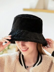 1 chiếc mũ xô lông trơn màu thời trang dành cho nữ, thích hợp cho trang phục ấm áp hàng ngày vào mùa thu/đông cho lễ Halloween - Nhiều màu - Xem 12