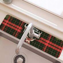 1 đèn ngôi sao cây thông Noel, nai sừng tấm Giáng sinh hoang dã, nai sừng tấm Snow Lodge, thảm vòi nước thiết kế hình quả bóng nhiều màu hình người bánh gừng Giáng sinh, thảm thoát nước chống ẩm, chất liệu polyester bền, thích hợp cho nhà bếp và phòng tắm, cốc hút vòi bùn Diatomella, thảm thấm nước bắn vào vòi phòng tắm, phụ kiện trang trí nhà bếp và bàn, trang trí ngày lễ, dễ lắp đặt và tháo gỡ, có thể làm quà tặng - Nhiều màu - Xem 11