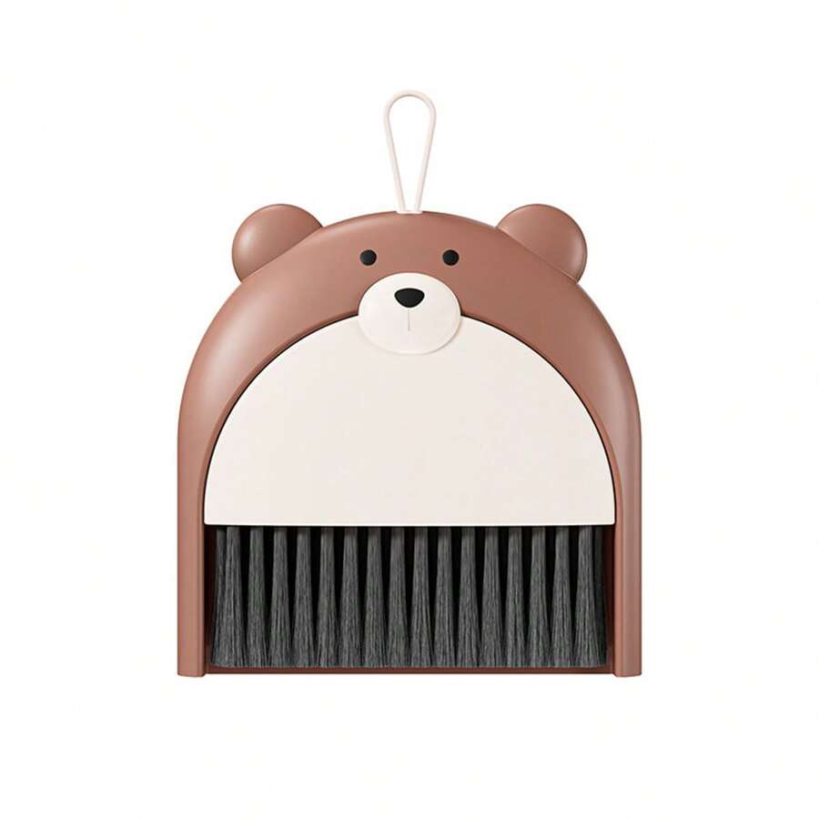 BearShaped Mini Broom Dustpan Set, Cute Desk Cleaning Brush For