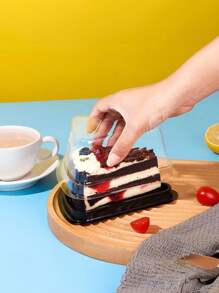 10pcs Triangular Cake Box, Mousse Layer Cake, Transparent Plastic Box Baking And Pastry Packaging Box - Multicolor - View 4