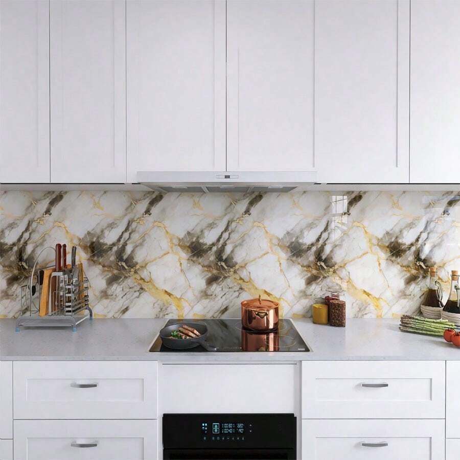 1 Roll Sapphire Easy Apply Marble Peel & Stick Wallpaper Waterproof