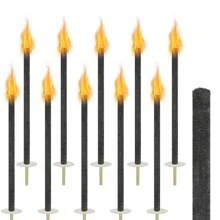 Froadp Torce a cera con protezione per le mani, durata di combustione 100 minuti Torcia da giardino con protezione per le mani e manico extra lungo per giardino, campeggio, escursionismo notturno - nero - Visualizzare 1
