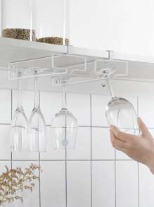 1 pieza Soporte para copas de vino tinto, sostenedor colgante de copas, estante para exhibir copas de vino invertidas, estantería de almacenamiento para copas para gabinete de vino - Multicolor - Ver 2