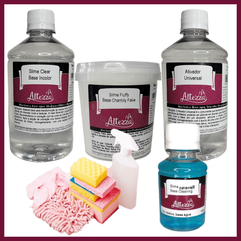 Kit Transparent Glue 500g + Activator For Universal Slime 500ml + Fluffy Chantilly 400g Altezza Altezza - Super Premium Complete Slime - Creative DIY Slimes Factory - Complete Slime Kit - Making Slimes - Offer - Special Promotion - 套裝 + Reverte 史萊姆 100g - 查看 1