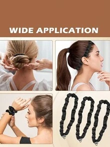 3 chiếc, Dây buộc tóc có thể điều chỉnh, Dây buộc tóc bằng lụa satin siêu dài, Dây buộc tóc chống trượt phù hợp với tóc xoăn tự nhiên dày, Phụ kiện tóc mềm mại và dễ sử dụng, Dây buộc tóc bền - Nhiều màu - Xem 8