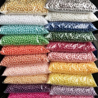 4/5/6/8/Mm With Hole Faux Pearl Hair Accessories Spacer Ball Loose Round Beads DIY Bracelet Necklace Tassel Charms Women's Jewelry Earring Dangle Accessories Decorations