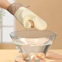 1pc Silicone Oven Mitts - Thick, Non-Slip, Heat Resistant For Baking, Cooking, Microwave Oven Use - Multicolor - View 5