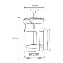 PromoClick French Press Glass Coffee Maker With Plastic Base And Lid, 350ml Stainless Steel Filter - Black - View 5