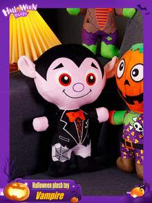 30 厘米/11.811 英寸高的毛绒玩具，由无纺布制成。卡通多彩人物造型，有站立的吸血鬼、僵尸、木乃伊、骷髅和南瓜人娃娃。适合在节日期间装饰室内空间，以增加节日气氛。 - 彩色 - 查看 3