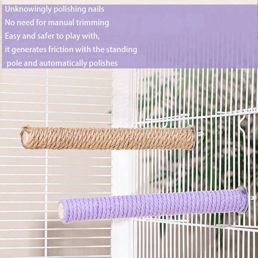 Katoenen touw massief houten stationspaal, bijtende en knarsende