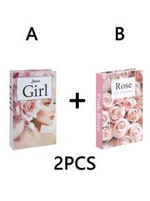 1 件/2 件/3 件奢华复古风格仿书装饰，现代简约北欧咖啡桌书籍，家居装饰，适用于咖啡厅、酒店、家庭、办公室、展示室、北欧风格装饰道具，适用于摄影、拍摄、直播最佳礼物 - 粉紅玫瑰 - 查看 11