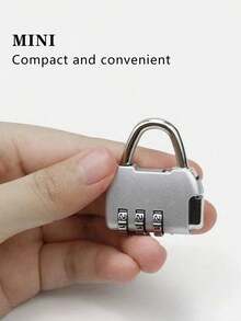 1 chiếc Khóa mật khẩu bằng thép không gỉ mini dễ thương, thích hợp cho hành lý du lịch, ba lô, cặp học sinh, cặp, ngăn kéo, tủ, đồ dùng học sinh, v.v. để bảo vệ an ninh chống trộm, thích hợp cho du lịch, ngăn kéo tủ gia đình - Bạc - Xem 6