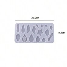 1pc Jewelry Resin Mold, Epoxy Resin Earring Mold Casting Tray With Holes For DIY Pendant Earring Necklace Keychain Making - Multicolor - View 19