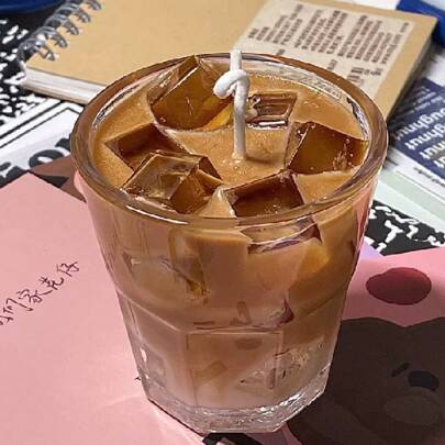 小型咖啡香味蜡烛，大豆蜡 Ins 风格饮料香味迷你玻璃蜡烛，家居装饰蜡烛礼物