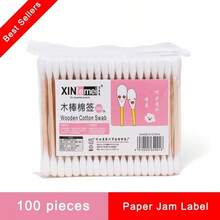 100-500 支双头清洁棉签，强力竹棉签，柔软便携式美容工具设备，一次性双面木棉签清洁棉签化妆清洁涂抹器 - 彩色 - 查看 5