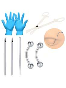 CIZME Piercing-set Für Alle Piercings, Einweg-12g 14g 16g 18g Piercing Nadeln Klemmen Mit Piercing-trichter Für Bauchnabel Nasen-septum Brustwarzen-zunge Augenbraue Lippen-piercing