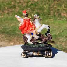 São Jorge Colonial Imagem Artesanal Resina 12cm