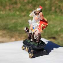 São Jorge Colonial Imagem Artesanal Resina 12cm