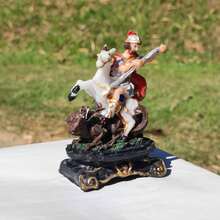 São Jorge Colonial Imagem Artesanal Resina 12cm