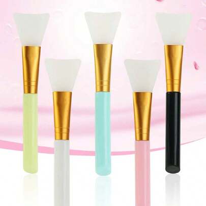 1/2/3/4/5pcs Professional Silicone Facial Mask Brush, Lightweight Beauty Tool For DIY Cosmetics