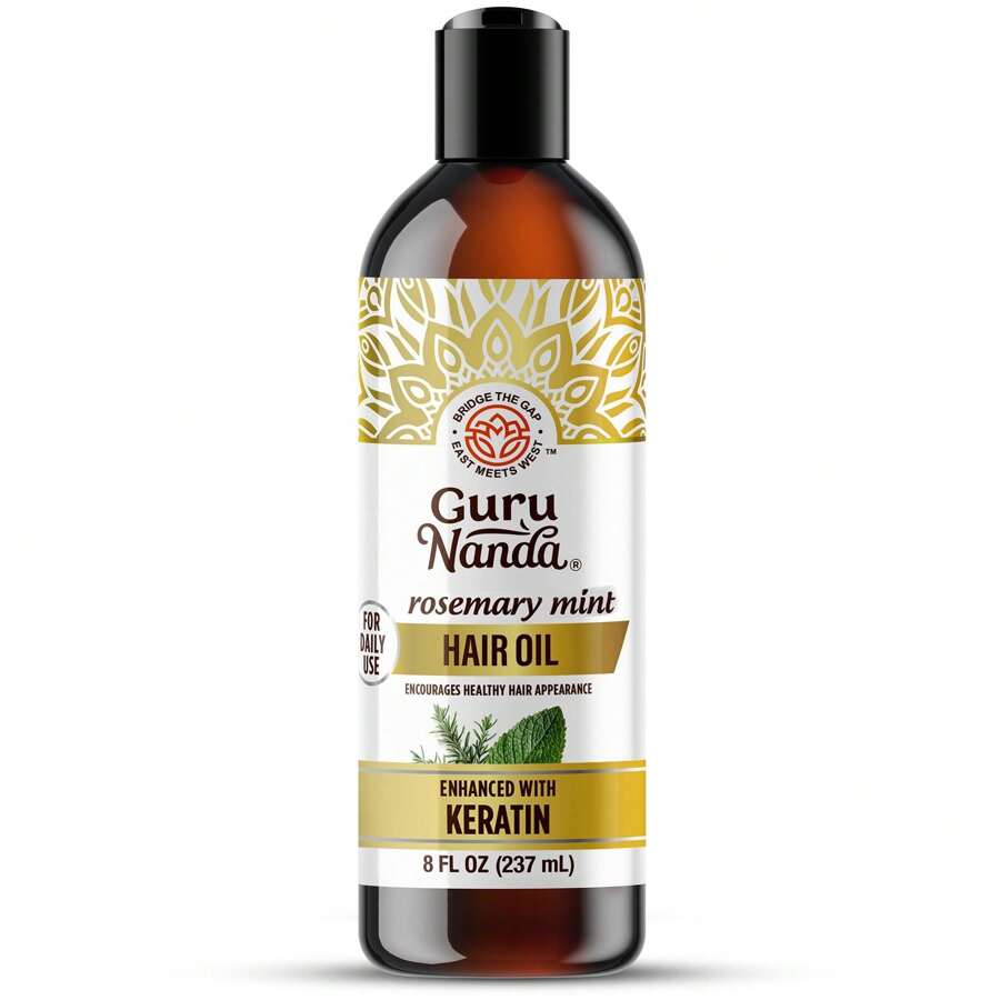 GuruNanda Rosemary Mint Hair Oil With Keratin - 8oz