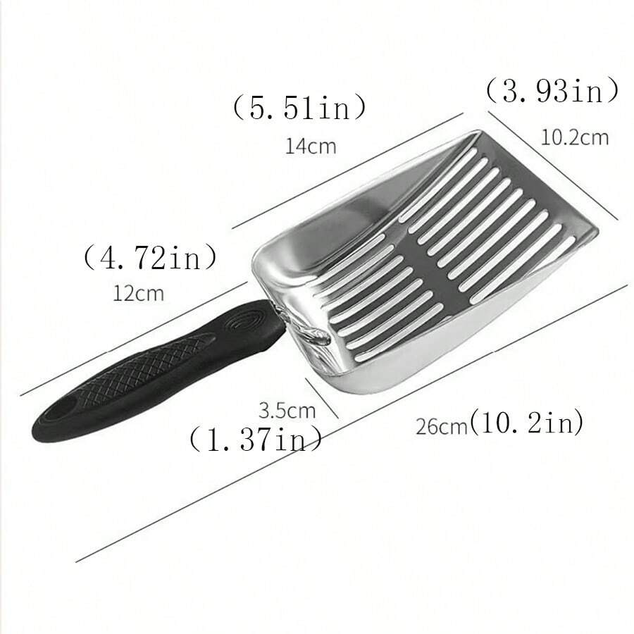 Stainless Steel Large Size Hollow & Easy Clean Cat Litter Scoop, Poop