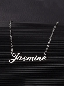 1 Stück Gold Silber Mode Personalisierte Name Halskette Edelstahl Namensschild Choker Frauen Mädchen Alltags Schmuck, Gold, Stilvolle, Farbig, Vintage, Hipster, Einfach, Y2k, 2000er Jahre Mode, Personalisiert, Einzigartig, Ideale Geschenke für Ihn, Ideale Geschenke für Sie, Sie, Freund, Freundin, Vater, Mutter, Familie, Freunde, für Jahrestage, für Geburtstage, für Abschluss, für Abschlussball, für Party, Schmuck Frauen, Personalisierte Mode Wort Halsketten, Vintage Outfit, Neujahr Glamour - Verschiedenfarbig - Übersicht 3