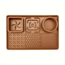 1 pièce Tapis à lèche en silicone pour animaux de compagnie, avec ventouse, tapis d'alimentation polyvalent pour animaux de compagnie, bol d'alimentation lente pour animaux de compagnie pour soulager l'anxiété et l'ennui, plateau d'alimentation