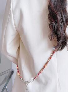 Luxury Crystal Lanyard Long Strap, Bling Bling Crossbody Phone Charm Chain, Fashionable Handbag Shoulder Strap, High-End