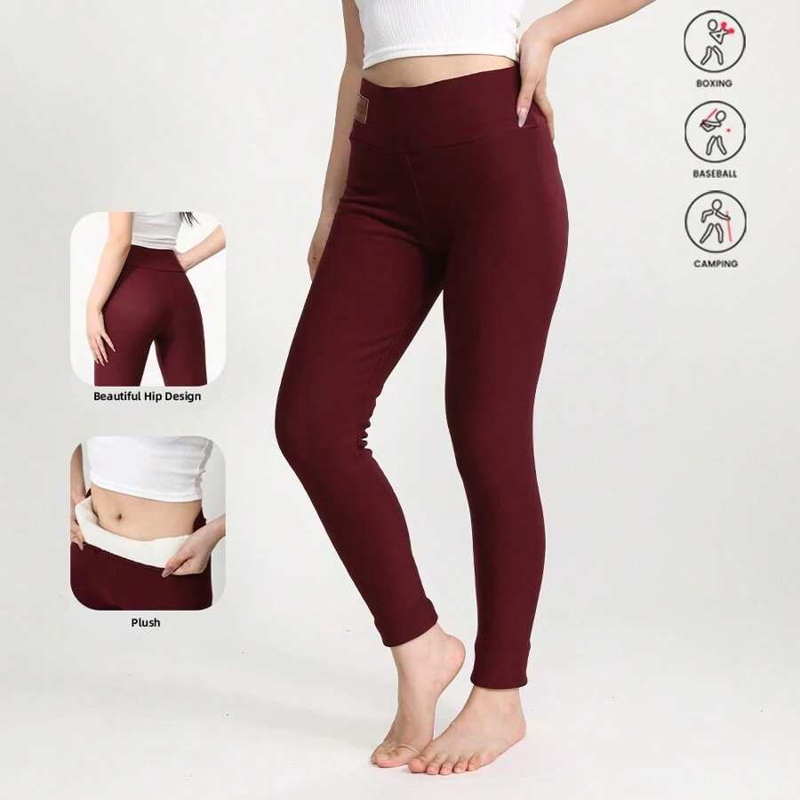 Women's Winter Thick Soft Fleece Lined Leggings High Waisted Cashmere Stretchy Thermal Butt Lift Leggings