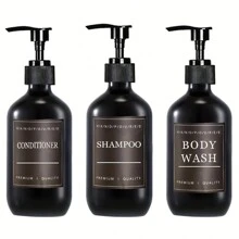 500ml Shampoo Dispenser 3 Pieces Set, Bathroom Shampoo, Conditioner And Body Wash Refill Bottles Back To School
