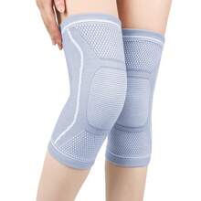 1 对弹性压缩护膝，护膝保暖和保护，适合男女户外运动和训练 - 灰色 - 查看 7