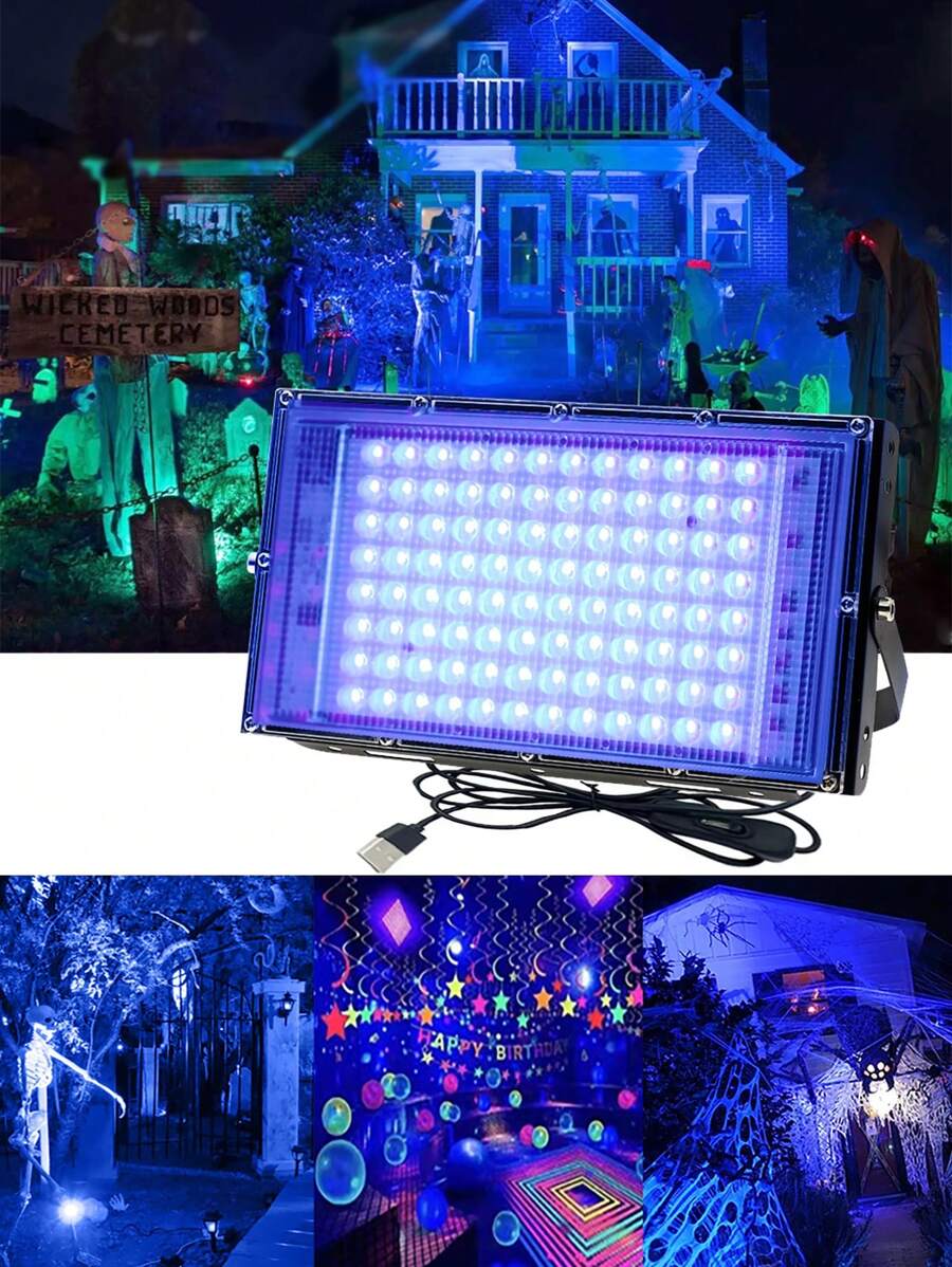 UV LED Flood Light 96pcs UV LED USB 5V Power Supply USB Plug And Switch