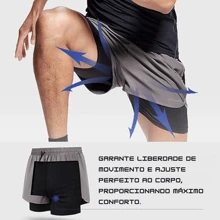 Ripoll Bermuda Shorts 2 In 1 Men's Gym Dryfit Elastane Training Sports - 軍綠色 - 查看 3