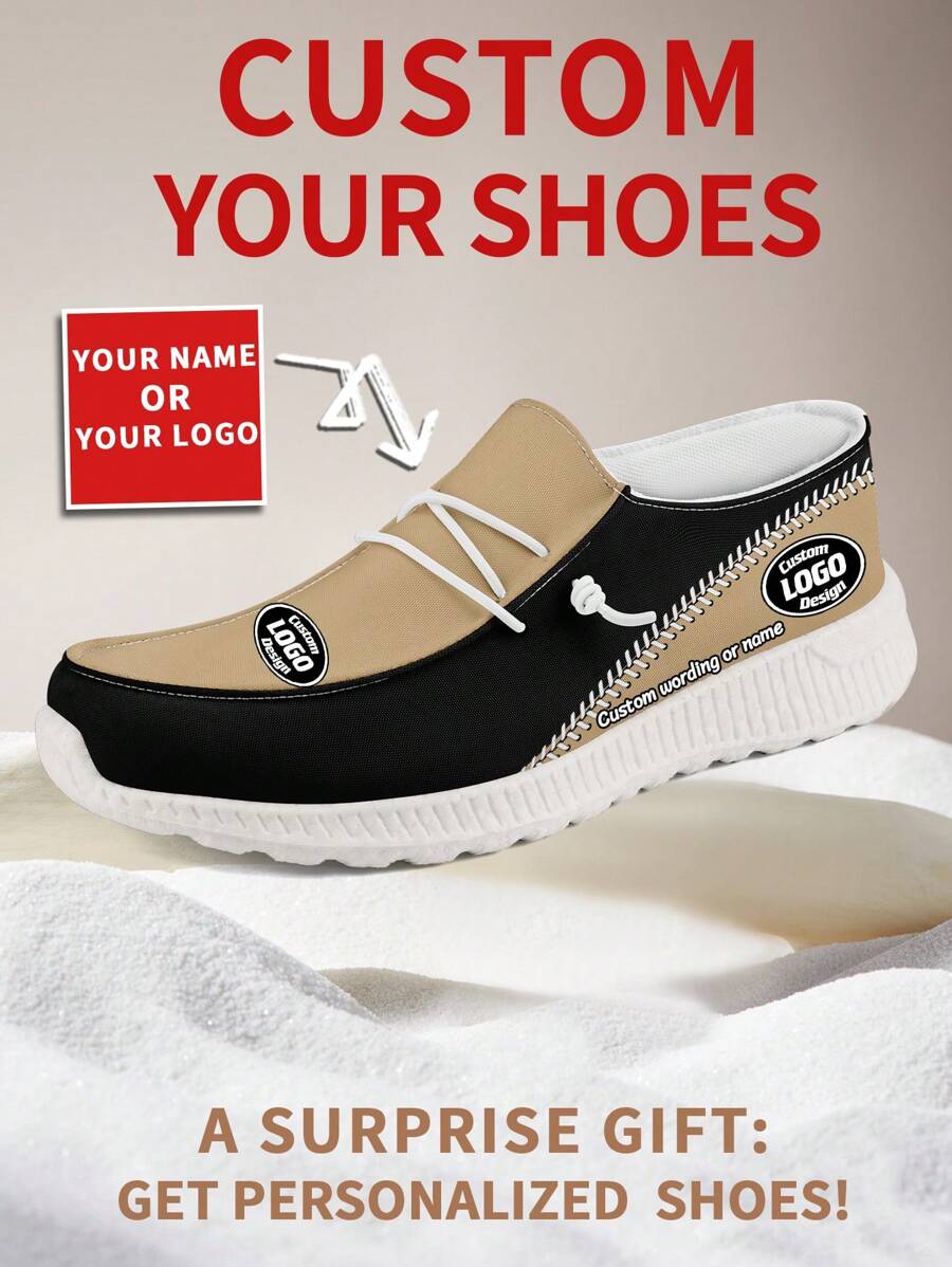 1 Pair New Orleans Baseball Name Custom Loafer Shoes, Personalized Name