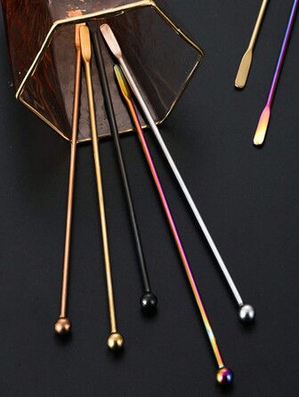 1 件不锈钢加长调酒师鸡尾酒搅拌器酒吧工具，圆形鸡尾酒饮料咖啡奶茶果汁搅拌器，情人节礼物，派对，生日装饰